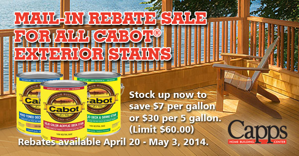 cabot spring rebate sale april 20 may 3 2014 capps home
