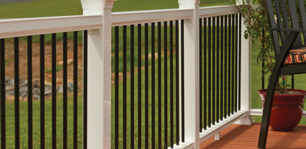 Horizon Railing in Mission with black balusters